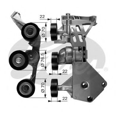 Rola intinzator,curea transmisie MERCEDES A-CLASS (W168) (1997 - 2004) GATES T38465 piesa NOUA