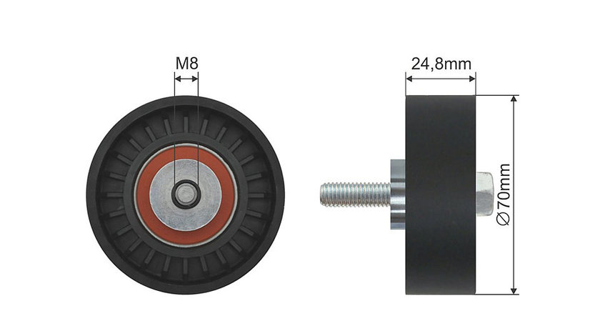 ROLA INTINZATOR CUREA TRANSMISIE, MERCEDES C (CL203), C T-MODEL (S202), C T-MODEL (S203), C (W202), C (W203), CLK (A208), CLK (C208), E T-MODEL (S210), E (W210), SLK (R170) 2.0/2.3 10.95-04.04