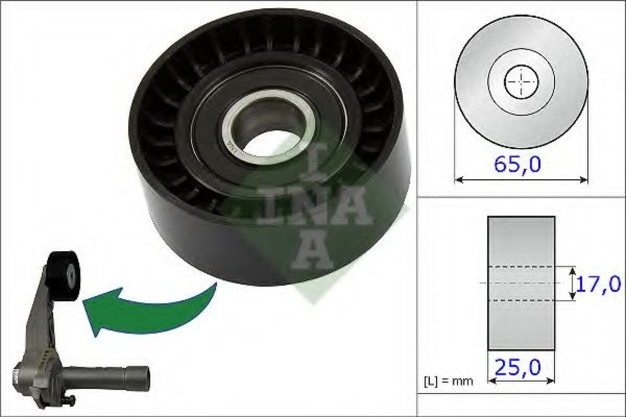 Rola intinzator,curea transmisie PEUGEOT 3008 (2009 - 2016) INA 531 0866 10 piesa NOUA