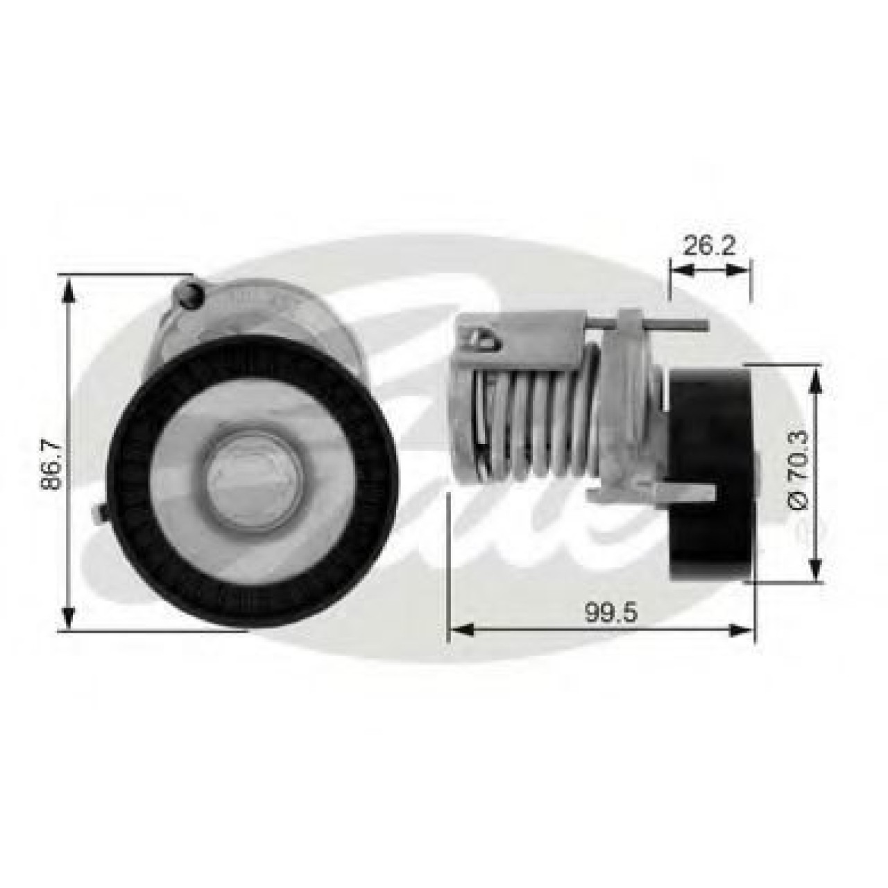 Rola intinzator,curea transmisie SEAT IBIZA V (6J5, 6P1) (2008 - 2016) GATES T38214 piesa NOUA