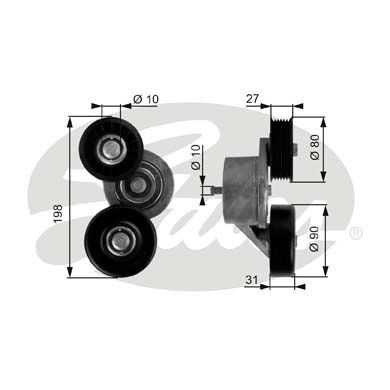 Rola intinzator,curea transmisie (T38167 GAT) CHRYSLER,DODGE,JEEP