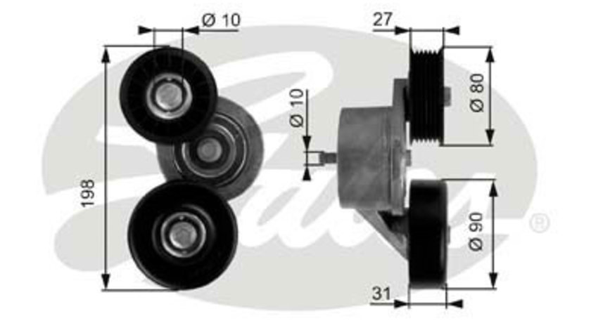 Rola intinzator,curea transmisie (T38167 GAT) CHRYSLER,DODGE,JEEP