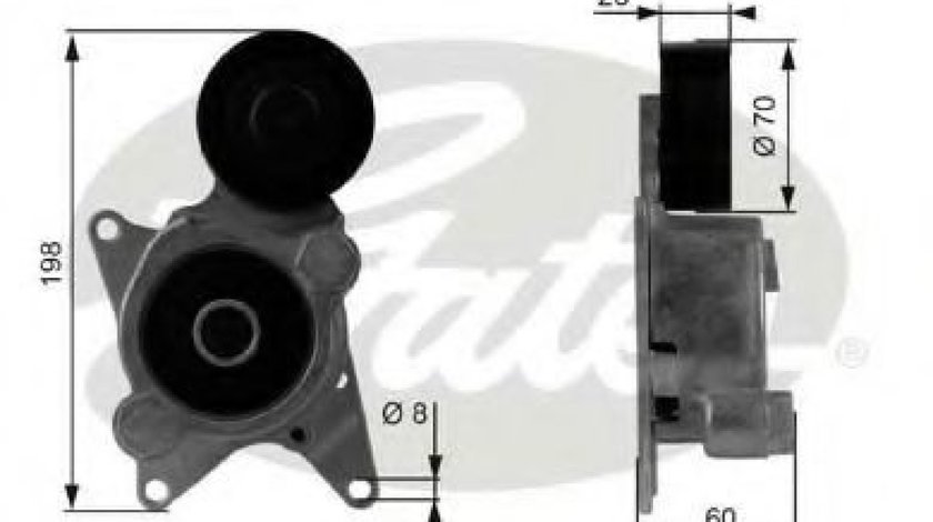 Rola intinzator,curea transmisie TOYOTA AURIS (NRE15, ZZE15, ADE15, ZRE15, NDE15) (2006 - 2012) GATES T38435 piesa NOUA