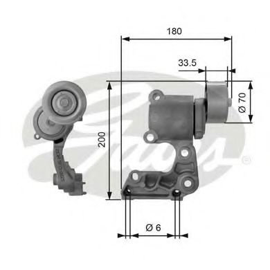 Rola intinzator,curea transmisie TOYOTA LAND CRUISER 150 (KDJ15, GRJ15) (2009 - 2016) GATES T38410 p...