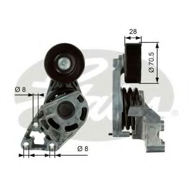 Rola intinzator,curea transmisie VW FOX (5Z1, 5Z3) (2003 - 2016) GATES T38472 piesa NOUA