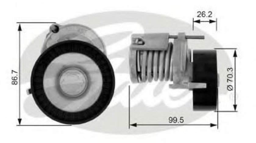 Rola intinzator,curea transmisie VW FOX (5Z1, 5Z3) (2003 - 2016) GATES T38214 piesa NOUA