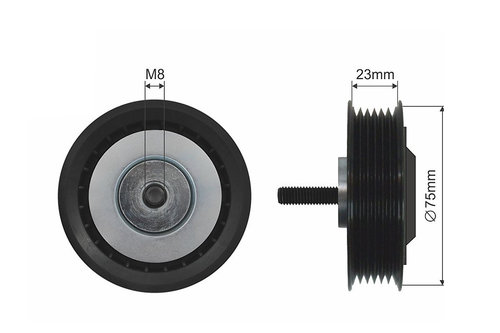 ROLA INTINZATOR CUREA TRANSMISIE, VW LT 28-35 II, LT 28-46 II, TRANSPORTER IV 2.0-2.5D 07.90-07.06