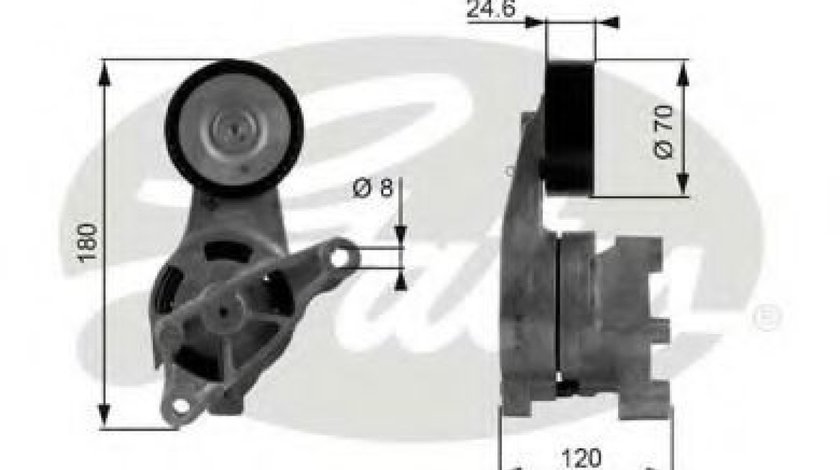 Rola intinzator,curea transmisie VW PASSAT (3C2) (2005 - 2010) GATES T38438 - produs NOU