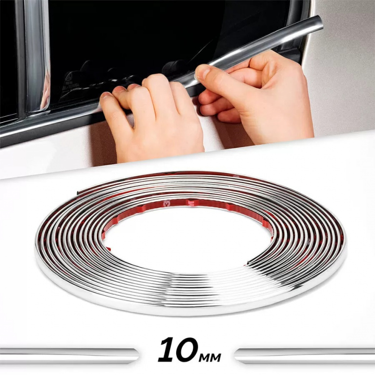 Rola Ornament Autoadeziv, 10mm x 15m, Culoare Crom Silver AVX-T5208