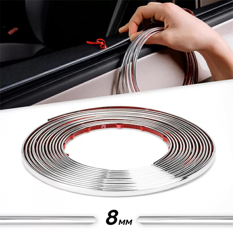 Rola Ornament Autoadeziv, 8mm x 15m, Culoare Crom Silver AVX-T2257