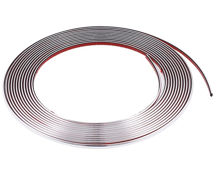 Rola Ornament Bandă Decorativă Crom Cu Adeziv 6mm x 8m Carmotion 58994
