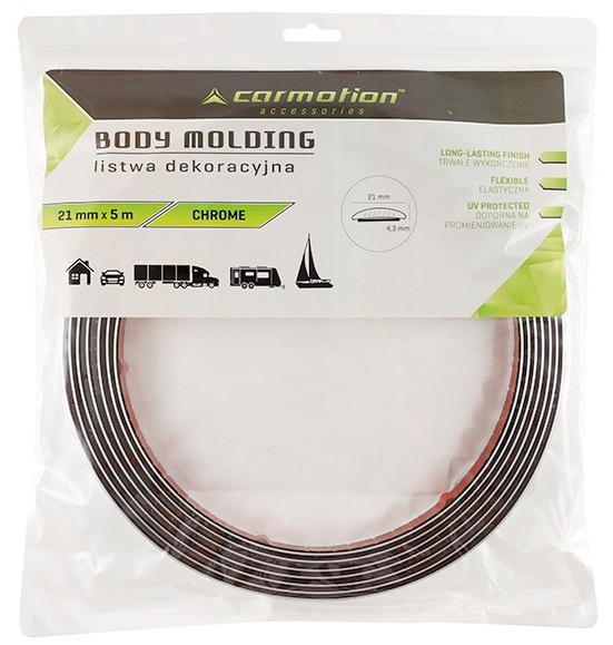 Rola Ornament Banda Decorativa Crom Cu Adeziv 2mmX5m Carmotion 58991