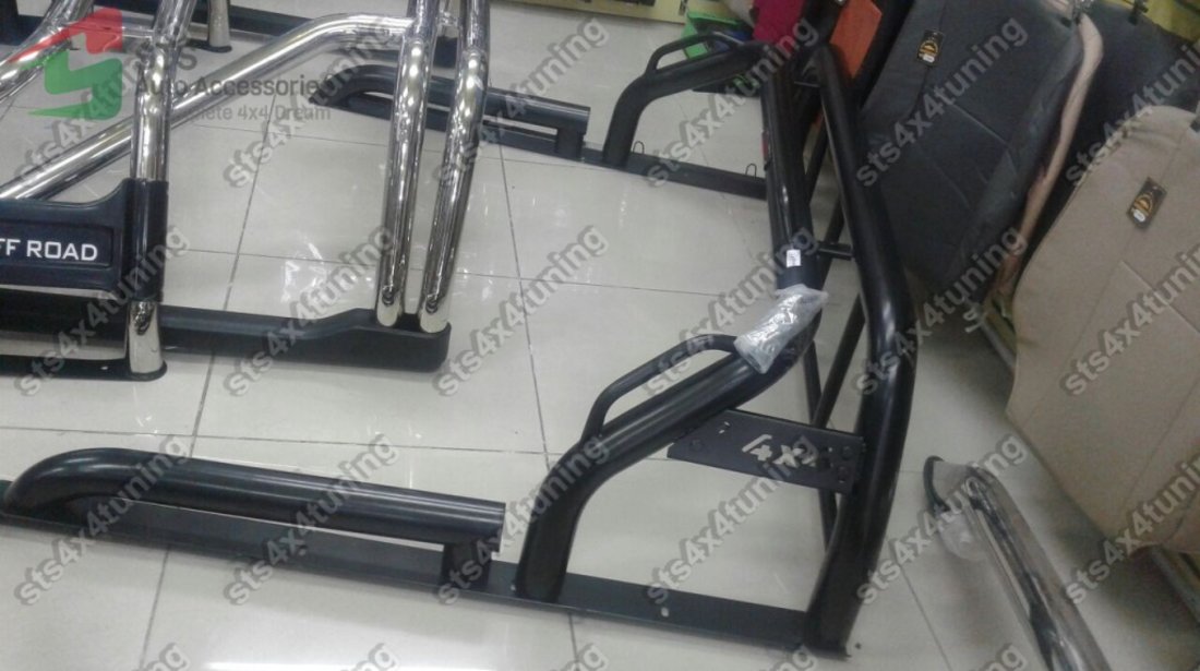 ROLLBAR CU RAIL TOYOTA HILUX VIGO 2005-2015 NEGRE [V7]