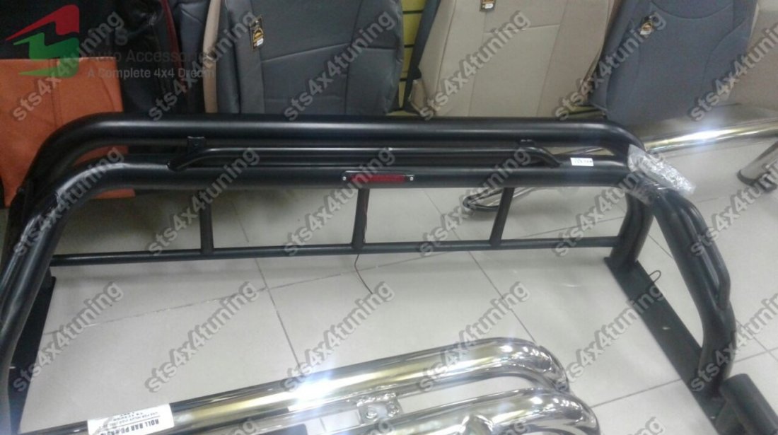 ROLLBAR CU RAIL TOYOTA HILUX VIGO 2005-2015 NEGRE [V7]