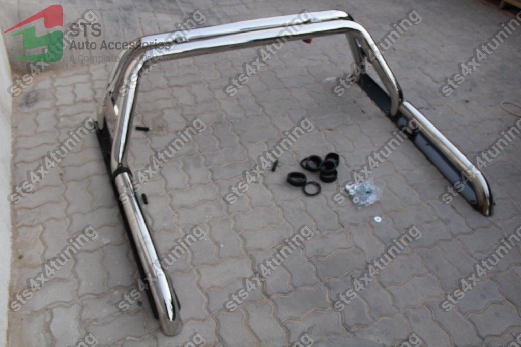 ROLLBAR DIN INOX CU RAIL TOYOTA HILUX REVO 2016-2018 [3"/76 mm][V7]