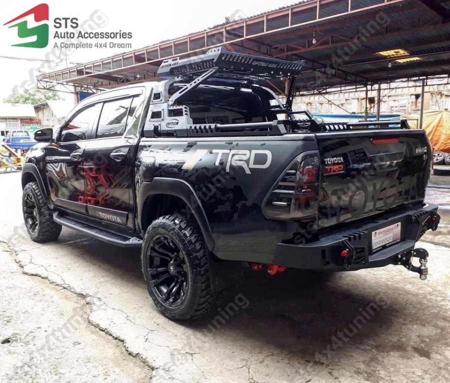 ROLLBAR HEAVY DUTY CU PORTBAGAJ TOYOTA HILUX REVO 2016-2020 BK [OPT]