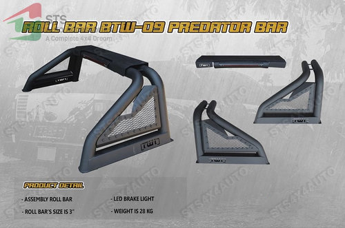 ROLLBAR HEAVYDUTY CU LED TOYOTA HILUX REVO 2016-2021 BK [BTW09]