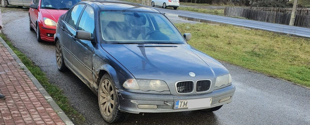 Romania s-a umplut de rable. Un BMW oprit, zilele trecute, in trafic circula fara franele de pe puntea spate