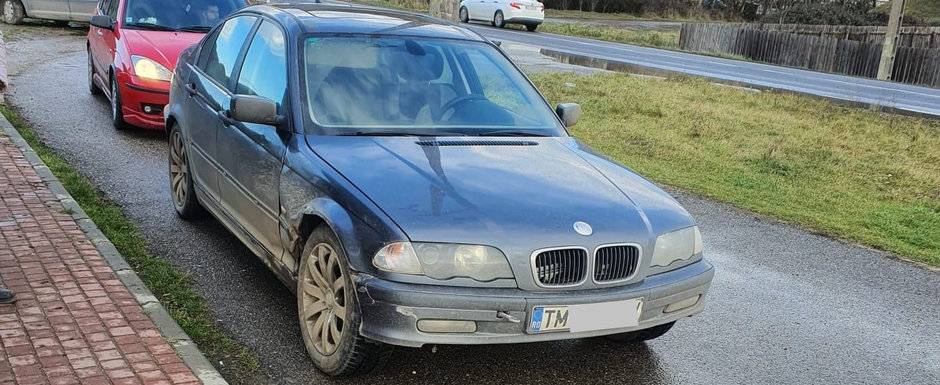 Romania s-a umplut de rable. Un BMW oprit, zilele trecute, in trafic circula fara franele de pe puntea spate