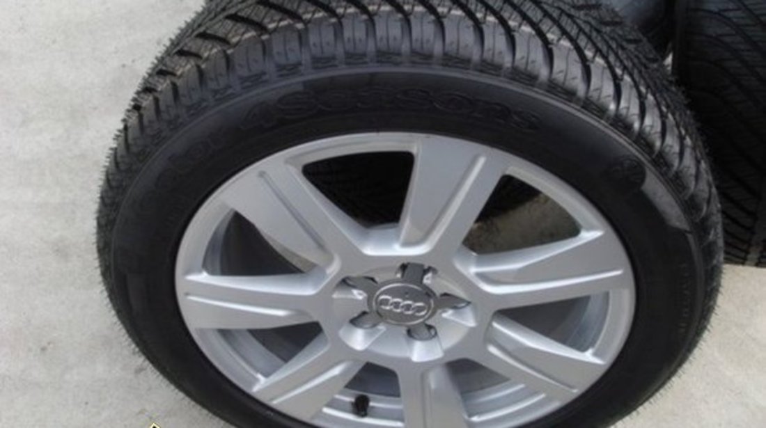 Roti 17 toli originale audi a6 , a4 cu anvelope noi de vara 225 50 17 goodyear vector