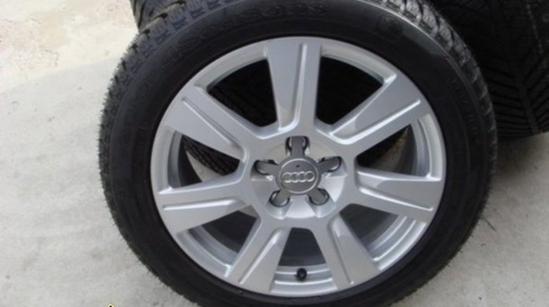 Roti 17 toli originale audi a6 , a4 cu anvelope noi de vara 225 50 17 goodyear vector