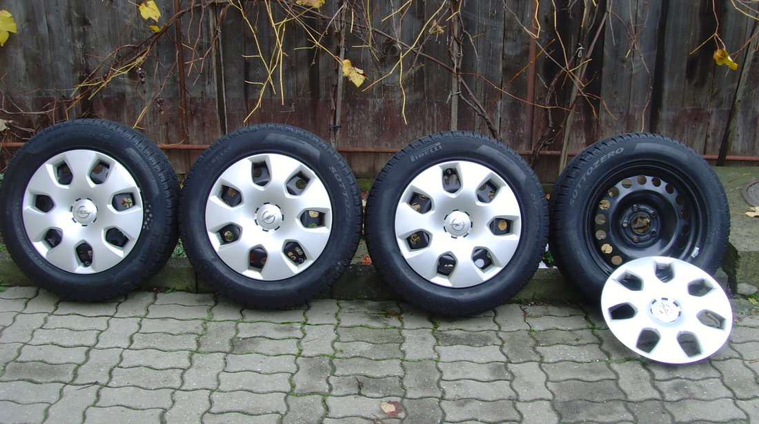 Roti de iarna(jante tabla 5x115 pe 16 orig.Opel Zafira C(Tourer),Astra J+anv.iarna 215/60R16+capace)