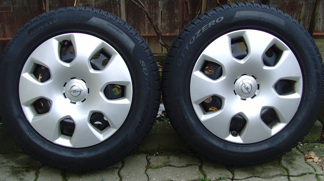 Roti de iarna(jante tabla 5x115 pe 16 orig.Opel Zafira C(Tourer),Astra J+anv.iarna 215/60R16+capace)