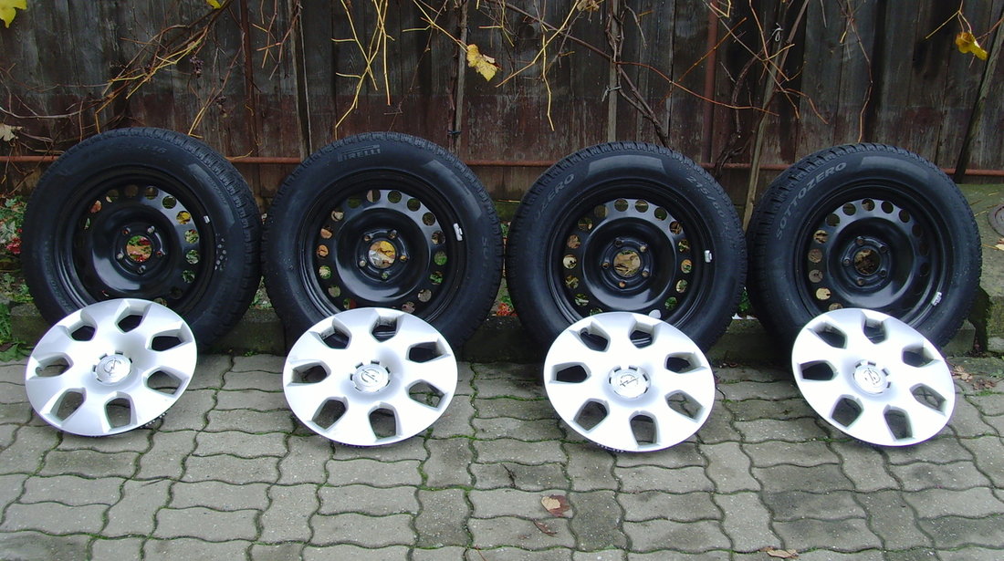 Roti de iarna(jante tabla 5x115 pe 16 orig.Opel Zafira C(Tourer),Astra J+anv.iarna 215/60R16+capace)