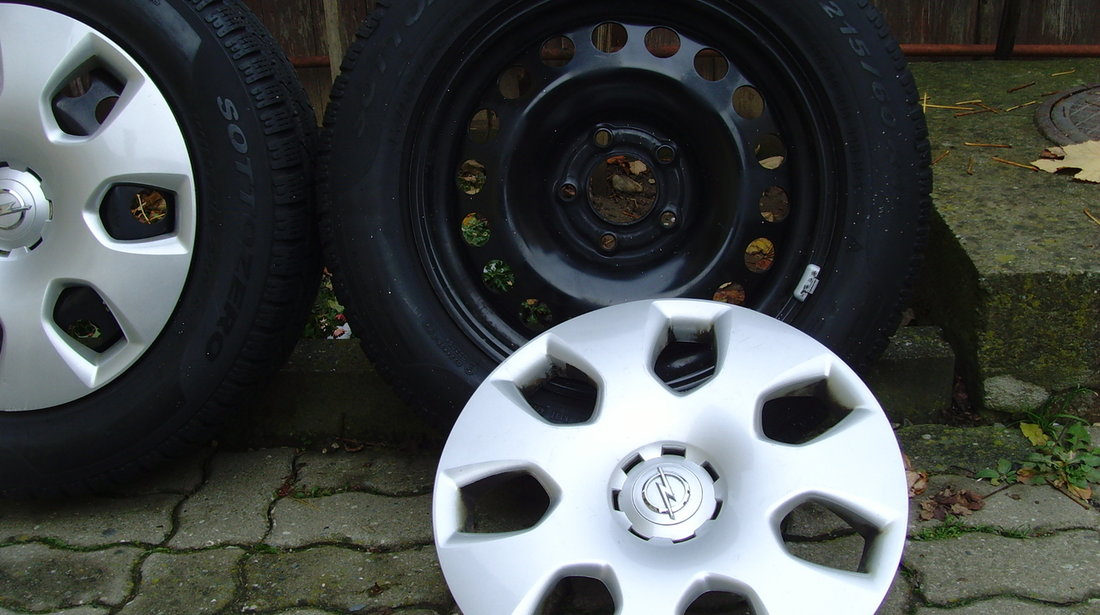 Roti de iarna(jante tabla 5x115 pe 16 orig.Opel Zafira C(Tourer),Astra J+anv.iarna 215/60R16+capace)