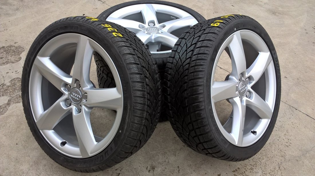 Roti iarna 19 toli originale audi A4 A5 A6 cu anvelope noi 235 40 19 dunlop winter 3d