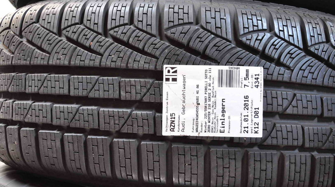 ROTI IARNA ORIGINALE AUDI A6 4G C7 Pirelli 225/55/R17