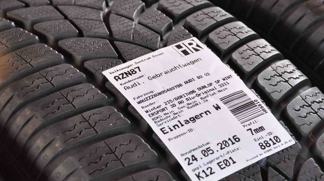 ROTI IARNA ORIGINALE Audi Q3 8U Dunlop 215/60 R17