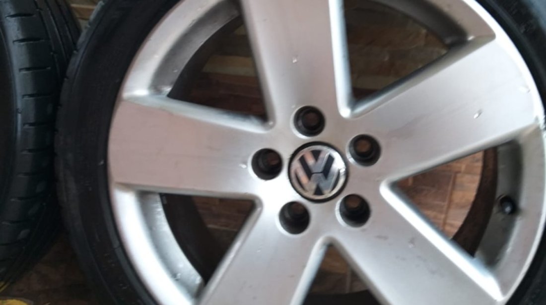 Roti jante aliaj vw passat b6 b7 cu anvelope dunlop runflat de vara 225 45 17