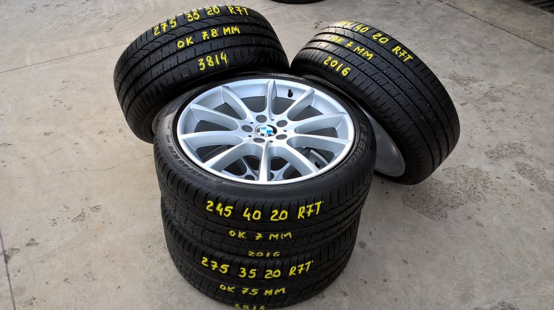 Roti vara 20 toli originale bmw seria 5 , 5 gt , 7 x3 x4 cu anvelope pirelli p zero run flat