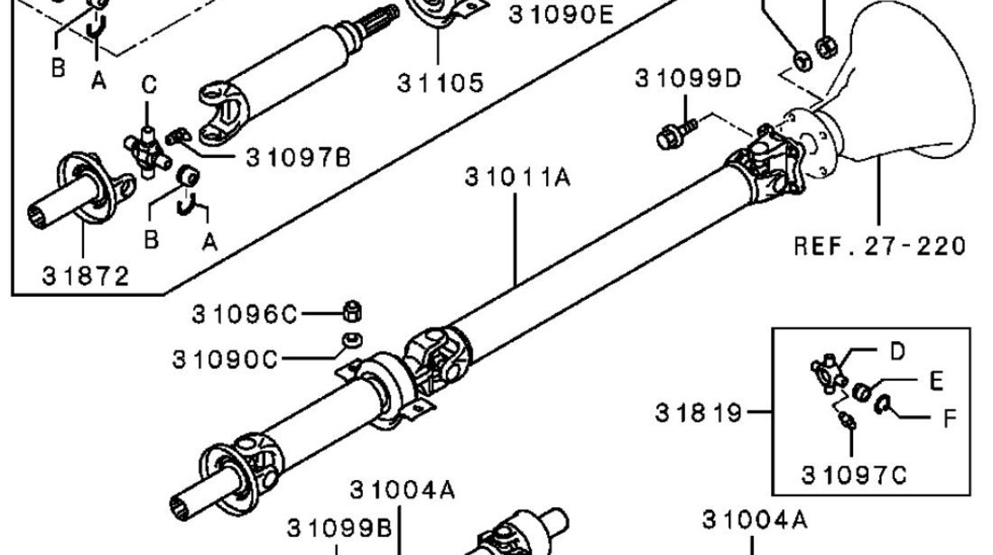 Rulment intermediar cardan Mitsubishi L200 JAPANPARTS MR580647