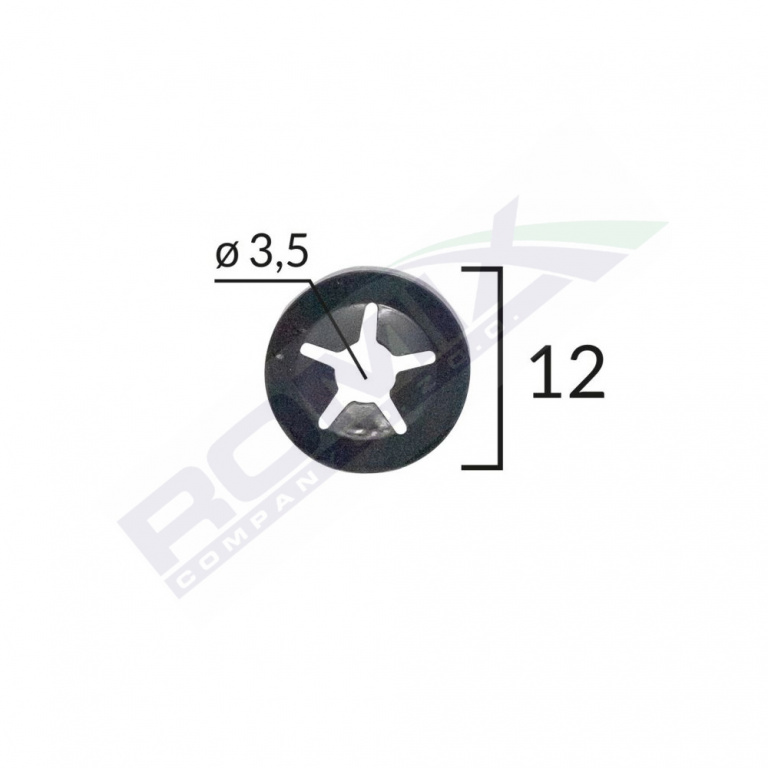 Saiba Fixare Tapiterie Universal - Negru - 12mm Set 25 Buc Romix 16022-RMX