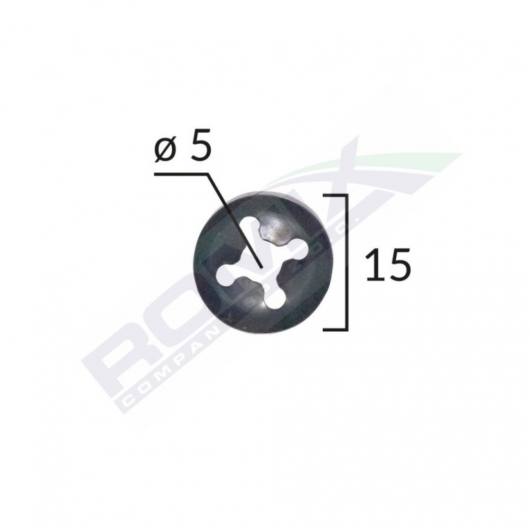 Saiba Fixare Tapiterie Universal - Negru - 15mm Set 25 Buc Romix 16023-RMX