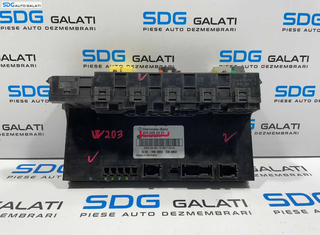 SAM Calculator Unitate Modul Tablou Panou Relee Sigurante Mercedes Clasa C Class W203 2001 - 2007 Cod 2035452401 [L3747]
