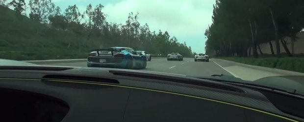 Sase Porsche-uri 918 ies la joaca pe strazile Californiei