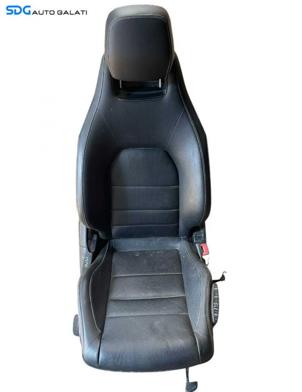 Scaun Dreapta Fata Pasager Piele Neagra cu Incalzire Electric Mercedes Clasa E Class W207 A207 C207 Coupe Cabrio E180 E200 E220 E250 E300 E320 2009 - 2016 [C9295]