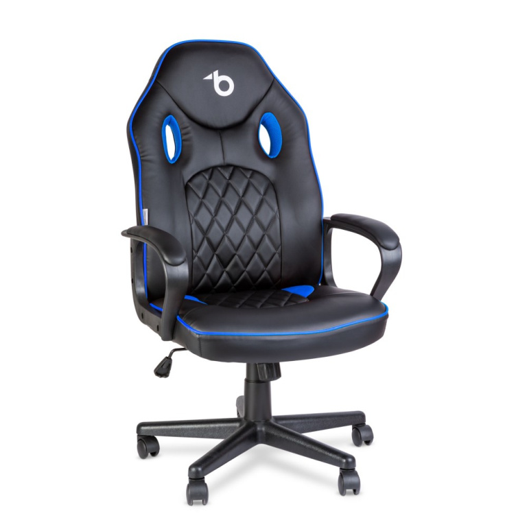 Scaun gamer cu cotieră - negru / albastru - 71 x 53 cm / 53 x 47 cm BMD1116BL