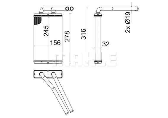 Schimbator caldura, incalzire habitaclu (AH268000S BEH MAH) CHEVROLET,OPEL