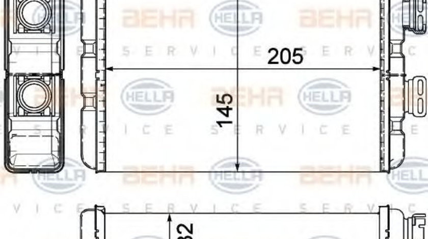 Schimbator caldura, incalzire habitaclu BMW Seria 3 Compact (E46) (2001 - 2005) HELLA 8FH 351 311-321 piesa NOUA