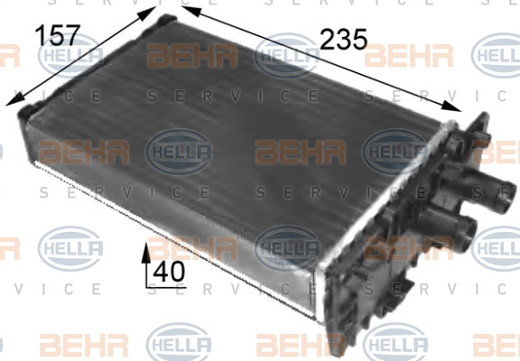 Schimbator caldura, incalzire habitaclu centru (8FH351024431 HELLA) VW