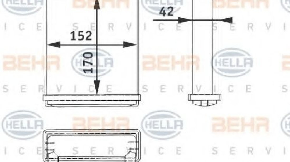 Schimbator caldura, incalzire habitaclu MERCEDES SPRINTER 3-t bus (903) (1995 - 2006) HELLA 8FH 351 312-521 piesa NOUA