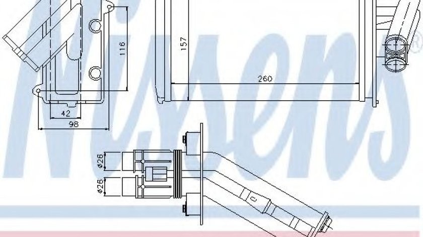 Schimbator caldura, incalzire habitaclu RENAULT LAGUNA I (B56, 556) (1993 - 2001) NISSENS 73368 piesa NOUA
