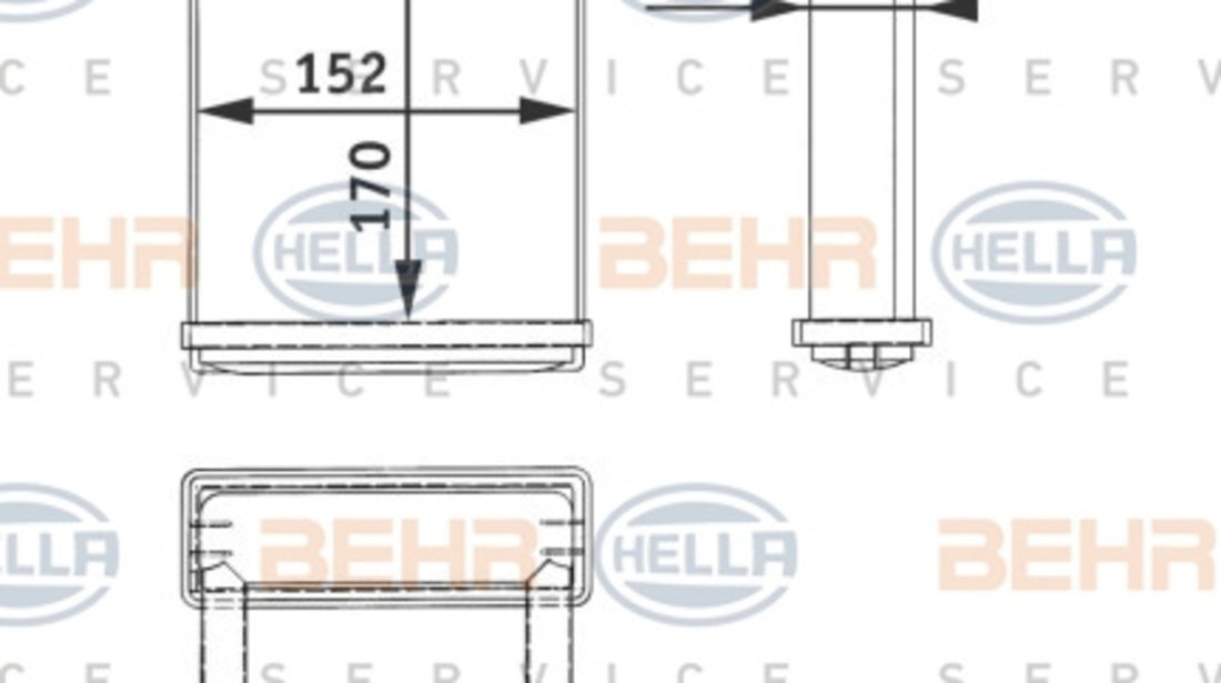 Schimbator caldura, incalzire habitaclu spate (8FH351312521 HELLA) MERCEDES-BENZ