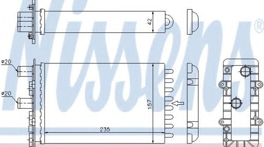 Schimbator caldura, incalzire habitaclu VW TRANSPORTER IV bus (70XB, 70XC, 7DB, 7DW, 7DK) (1990 - 2003) NISSENS 73974 piesa NOUA