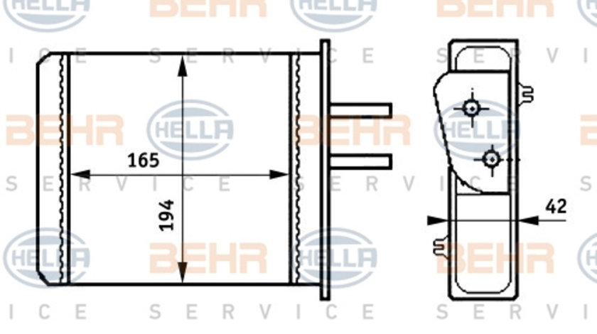 Schimbator caldura, incalzire habitaclu (8FH351313351 HELLA) FIAT,LANCIA