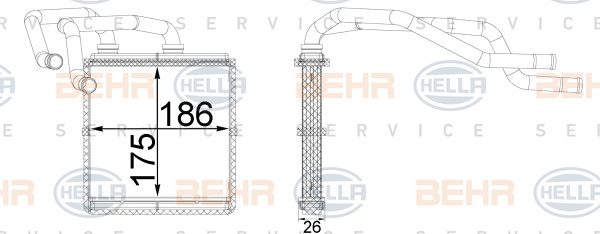 Schimbator caldura, incalzire habitaclu (8FH351511644 HELLA) NISSAN